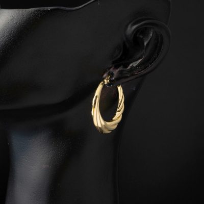 Burgulu Altın Halka Küpe - 14K - 2.98g - EZ Gold