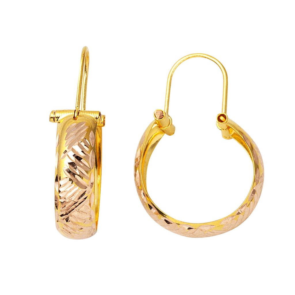 Halep 14 Karat Plain Gold Earring