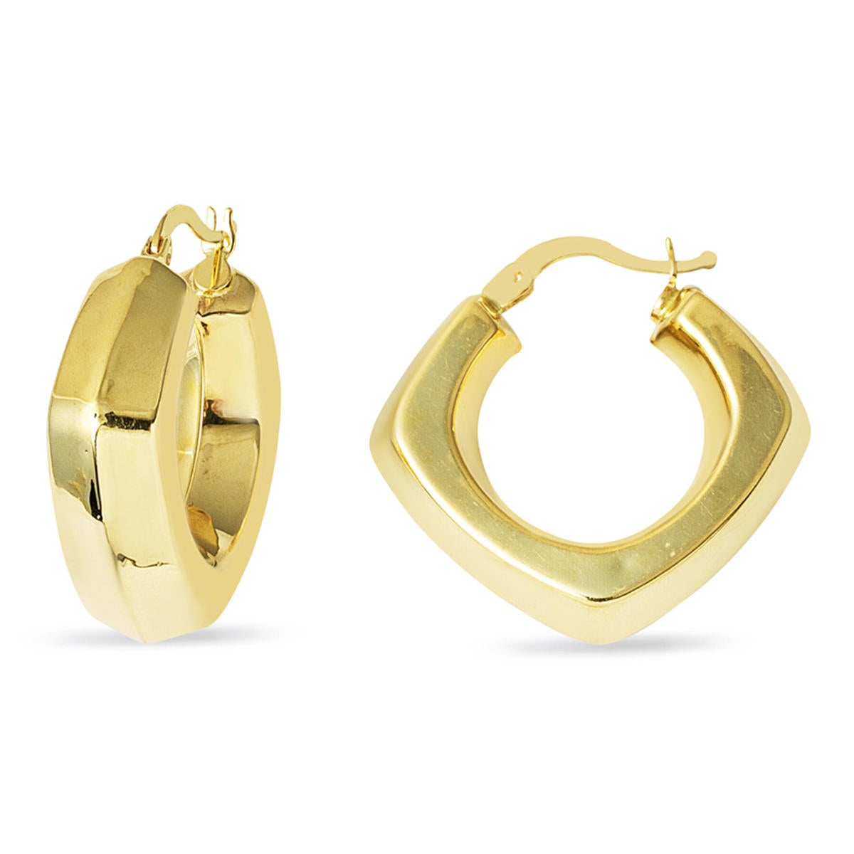 Square Design 14 Karat Gold Earring