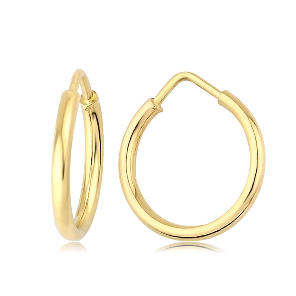 Bombeli 2 cm. Çaplı Hoop Gold Earring