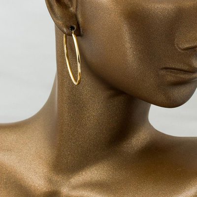 Bombeli 2 cm. Çaplı Halka Altın Küpe - 14K - 1.52g - EZ Gold