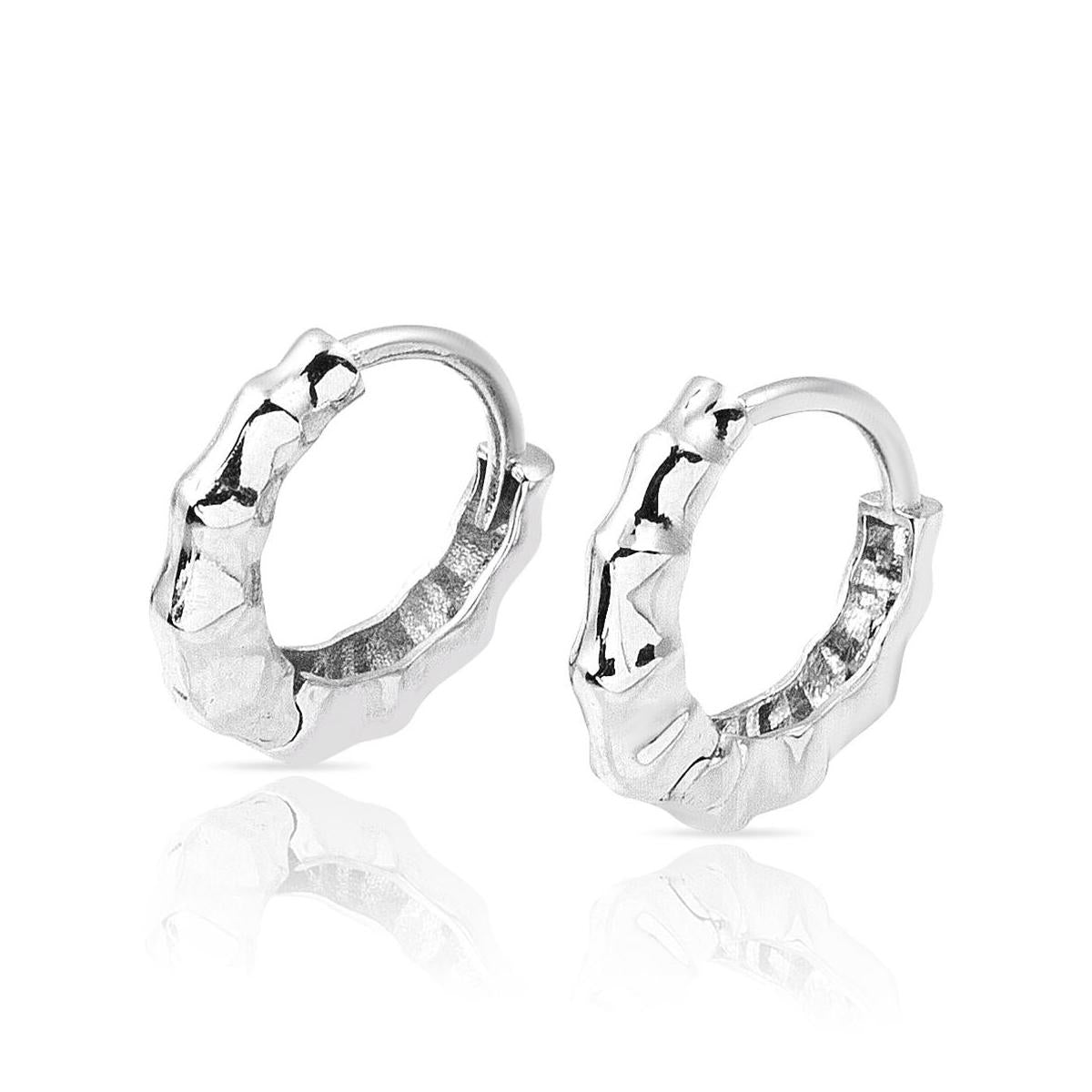Kemik White Hoop Gold Earring