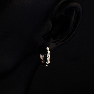 Kemik Beyaz Halka Altın Küpe - 14K - 3.03g - EZ Gold
