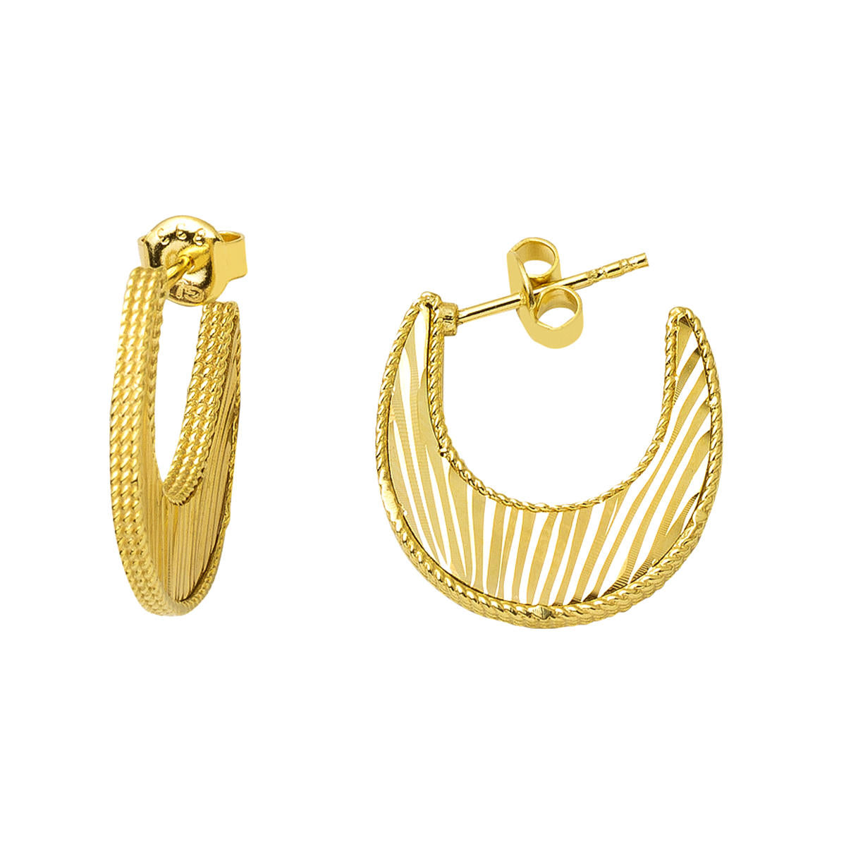 Demi Lune Tendance Or Boucle d'Oreille