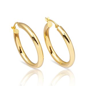 Italien 14 Carats sans Pierre Or Boucle d&rsquo;Oreille