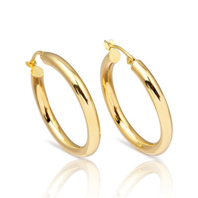 Italian 14 Carats sans Pierre Or Boucle d'Oreille