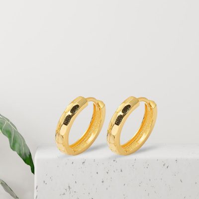 Spor Sarı Altın Bayan Halka Küpe - 14K - 2.41g - EZ Gold