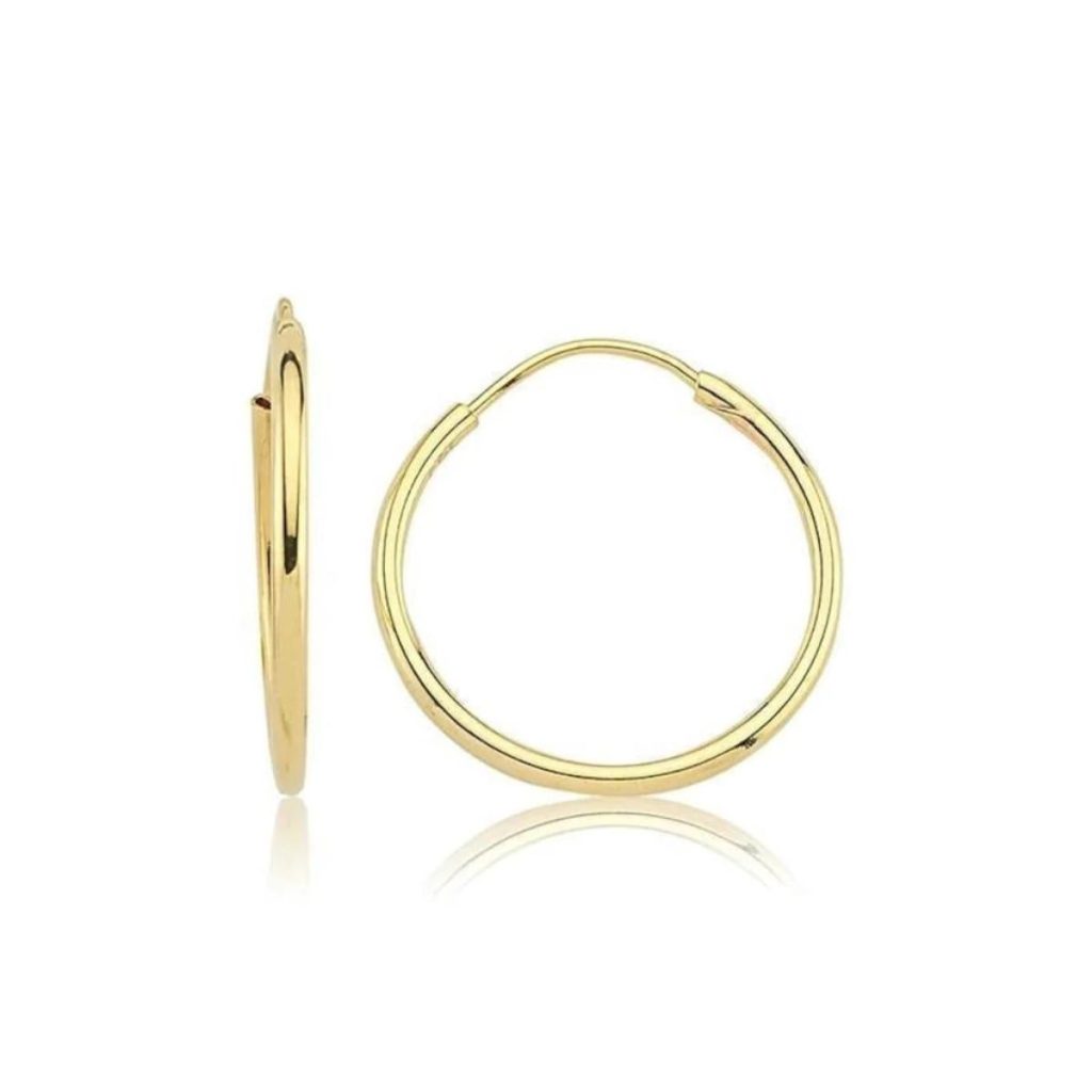 1,5 Cm. Enli Bombeli 14 Carats Or Creole Boucle d&rsquo;Oreille