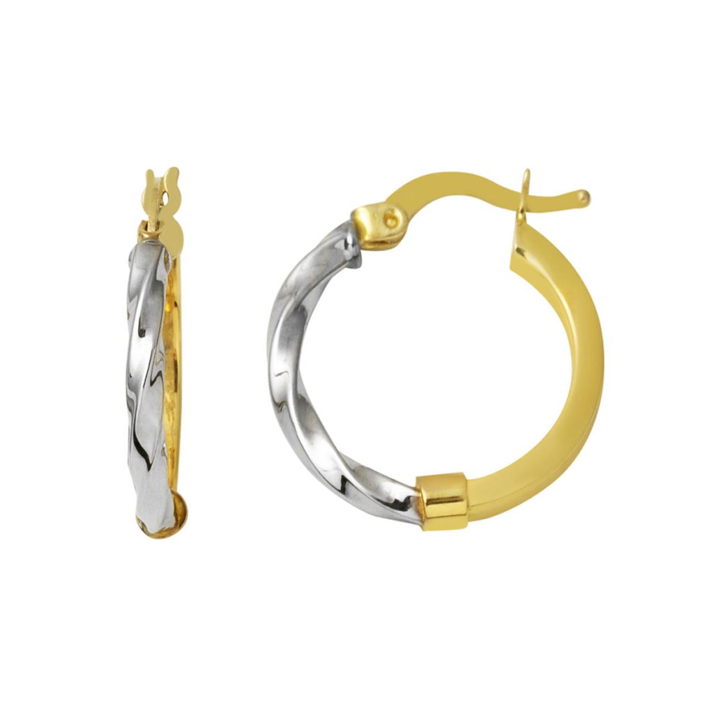 2 Cm Çaplı Twisted 14 Karat Gold Earring