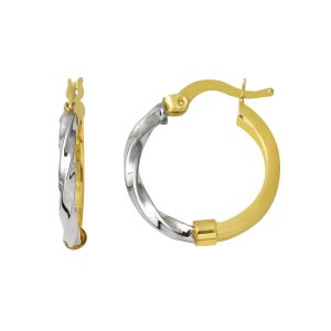 2 Cm Çaplı Torsadé 14 Carats Or Boucle d&rsquo;Oreille