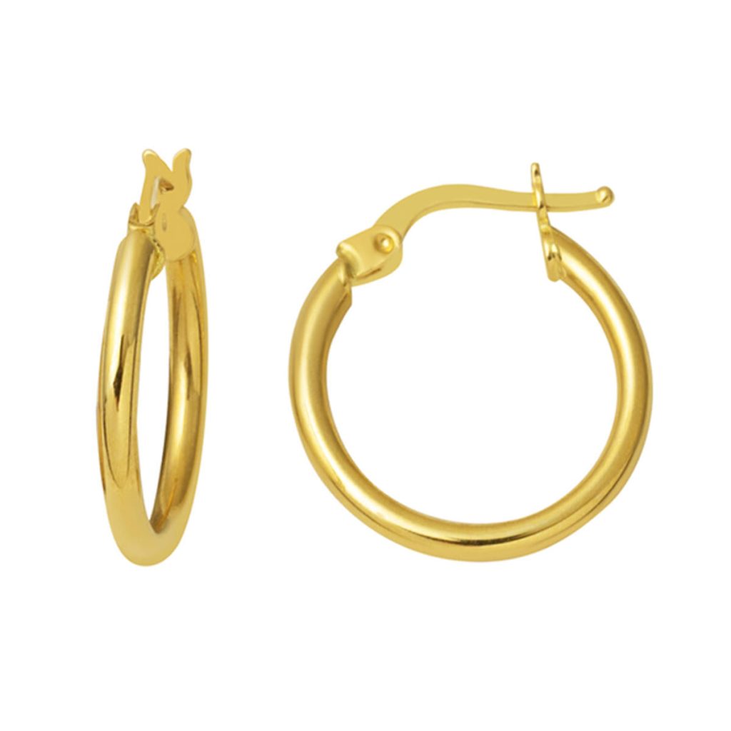 1 Cm Çaplı 14 Karat Gold Mini Hoop Earring