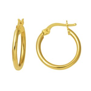 1 Cm Çaplı 14 Carats Or Mini Creole Boucle d&rsquo;Oreille