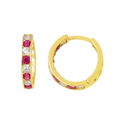 Rouge Rowtaşlı 14 Carats Or Creole Boucle d'Oreille