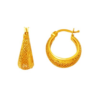 Telkari İşlemeli 22 Carats Créole Or Boucle d'oreille