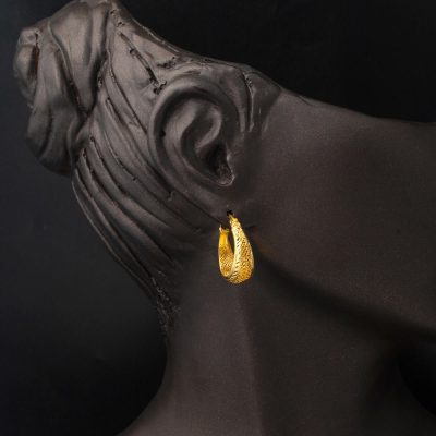 Telkari İşlemeli 22 Carats Créole Or Boucle d'oreille - 22K - 5g - EZ Gold