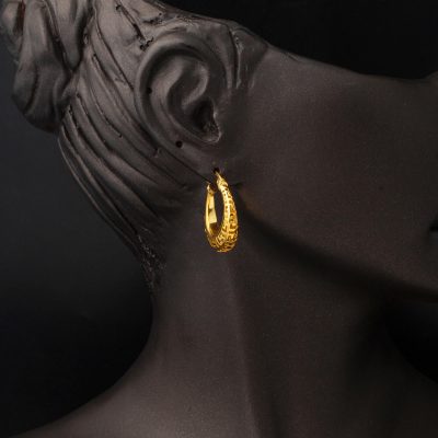 Versage Model 22K Hoop Earring Orta Boy - 22K - 5.6g - EZ Gold