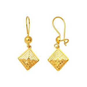 Carré Moderne Design Sallanan 22 Carats Boucle d&rsquo;Oreille