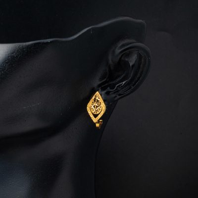 22 Carats Or Fleur de Vie Klipsli Boucle d'oreille - 22K - 3.6g - EZ Gold