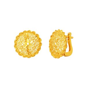22 Carats Fleur de Vie Klips Or Boucle d&rsquo;Oreille