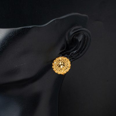22 Carats Fleur de Vie Klips Or Boucle d'oreille - 22K - 4.1g - EZ Gold