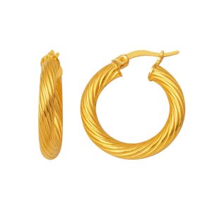 Rüzgar Torsadé 22 Carats Or Creole Boucle d&rsquo;Oreille