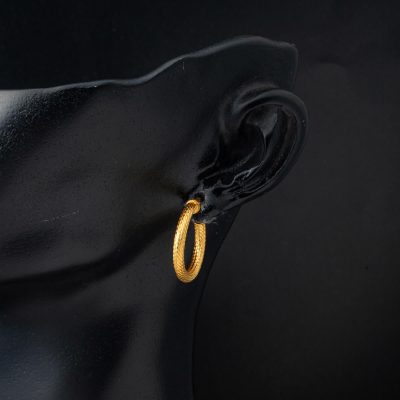Balıksırtı 22K Gold Hoop Earring Orta Boy - 22K - 2.84g - EZ Gold