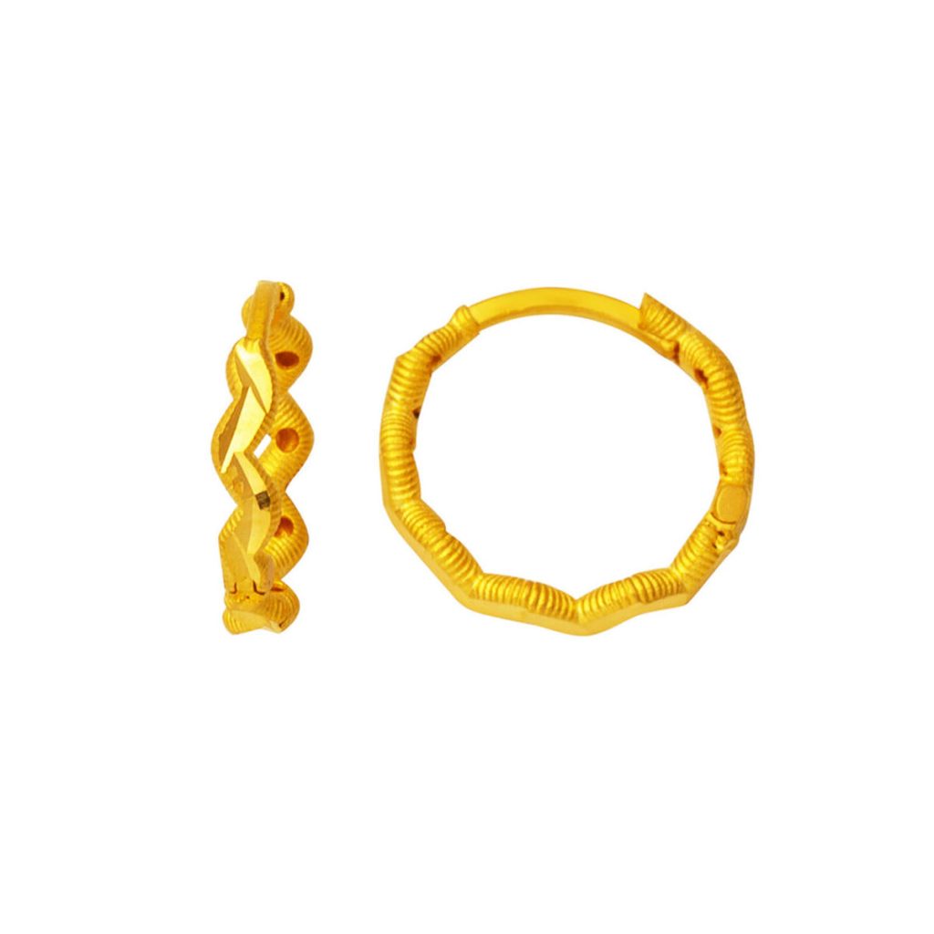 Zikzaklı Ajda 22 Karat Gold Hoop Earring