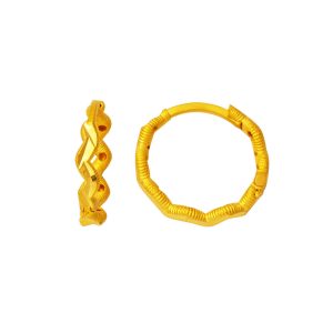 Zigzag Ajda 22 Carats Or Creole Boucle d&rsquo;Oreille