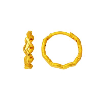 Zigzag Ajda 22 Carats Or Créole Boucle d'oreille