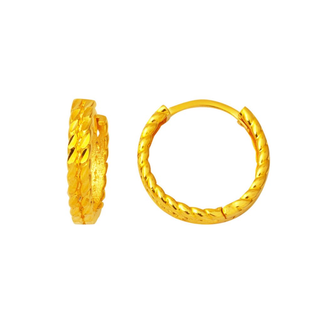 Twistedlı 22 Karat Hoop Gold Earring 2 cm. Çaplı