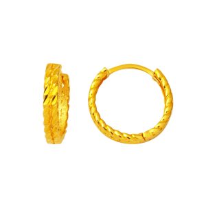 Twistedlı 22 Karat Hoop Gold Earring 2 cm. Çaplı