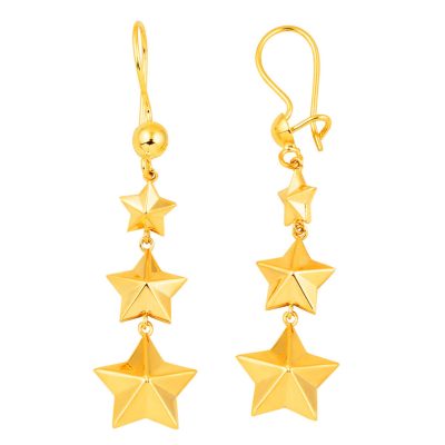 Tria Star Sallantılı 22K Gold Earring