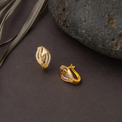 Kalemli with Stones 14K Yellow Gold Earring - 14K - 2.71g - EZ Gold