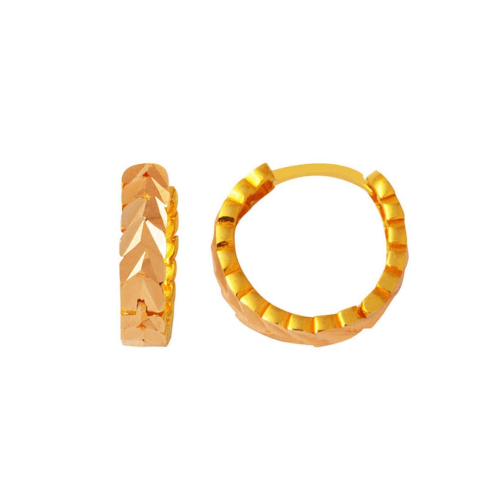 22 Karat Başak Twisted Gold Hoop Earring 2 cm.