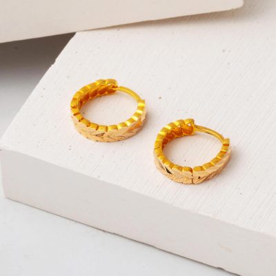 22 Carats Başak Torsadé Or Créole Boucle d'oreille 2 cm. - 22K - 4.85g - EZ Gold