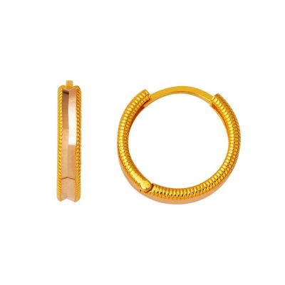 Ajda 22K Gold Hoop Earring Büyük Boy