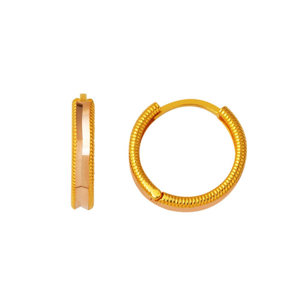 Ajda 22 Carats Or Creole Boucle d&rsquo;Oreille 2 cm.