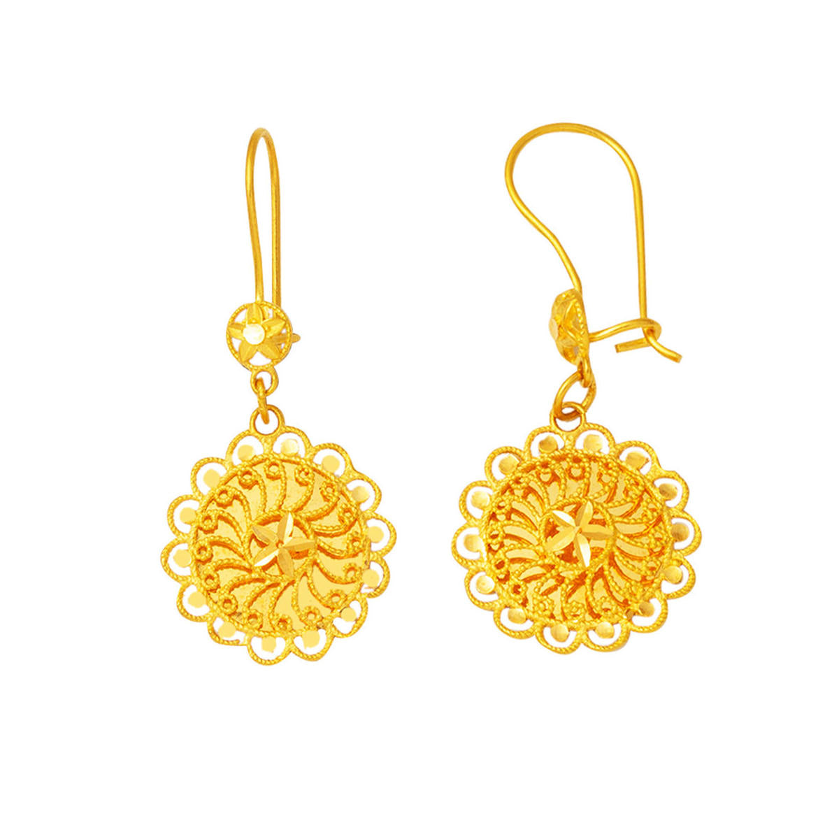 Yaşam Gülü 22 Carats Or Femme Boucle d'Oreille