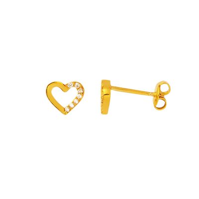 Mini avec Cœur 22 Carats Or Boucle d'oreille