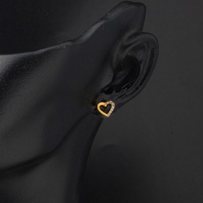 Mini avec Cœur 22 Carats Or Boucle d'oreille - 22K - 1.4g - EZ Gold