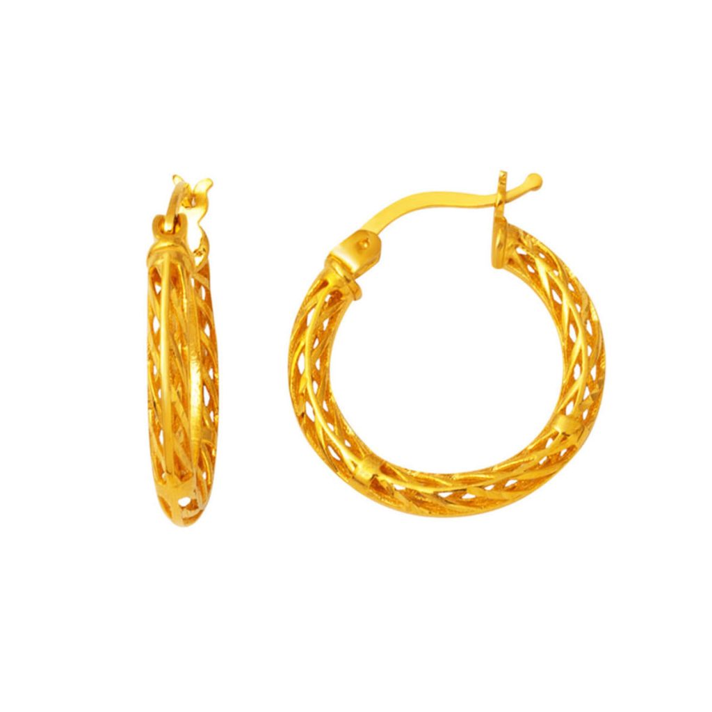 Tel Tressélü 22 Carats Or Creole Boucle d&rsquo;Oreille