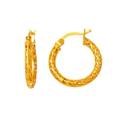 Tel Tressélü 22 Carats Or Créole Boucle d'oreille