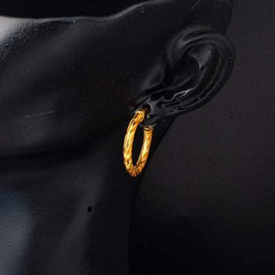Tel Tressélü 22 Carats Or Créole Boucle d'oreille - 22K - 4.6g - EZ Gold
