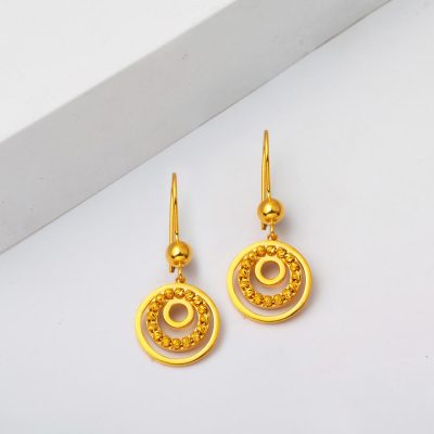 Doric Ringed 22K Sallantılı Earring - 22K - 6.75g - EZ Gold