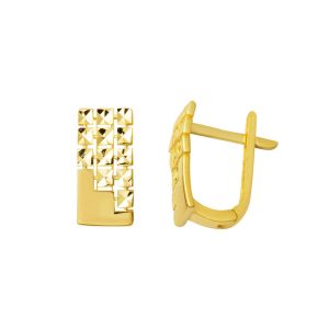 Kalemli sans Pierre Jaune Or Femme Boucle d&rsquo;Oreille