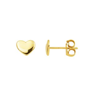 14 Karat with Screws Heart Gold Earring