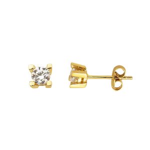 Women's 14 Karat Solitaire Gold Earring