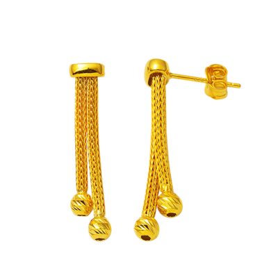 Kalze a Chaine 14 Carats Pendante Or Boucle d'Oreille