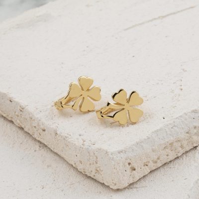 avec Trèfle sans Pierre 14 Carats Or Boucle d'oreille - 14K - 2.41g - EZ Gold