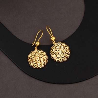 14 Carats Or Fleur de Vie Sallantılı Boucle d'oreille - 14K - 3.52g - EZ Gold